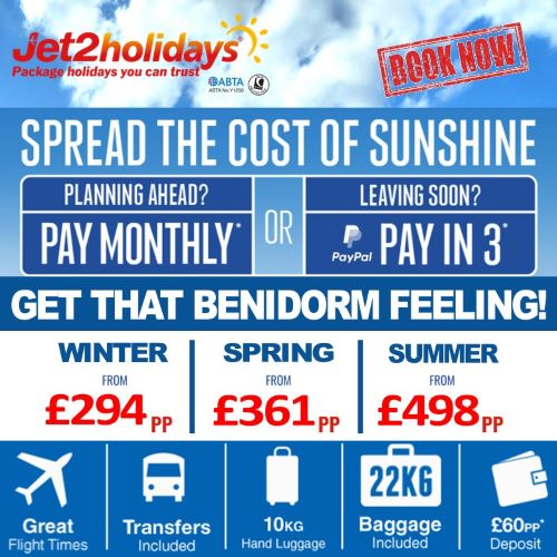 Jet2holidays and Jet2 flights | Benidorm Playa Levante package holidays
